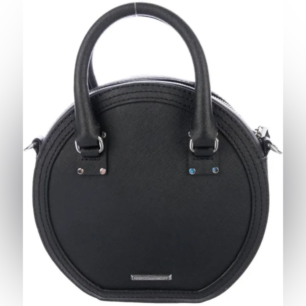 Black Leather Rebecca Minkoff Bree Circle Crossbody Bag